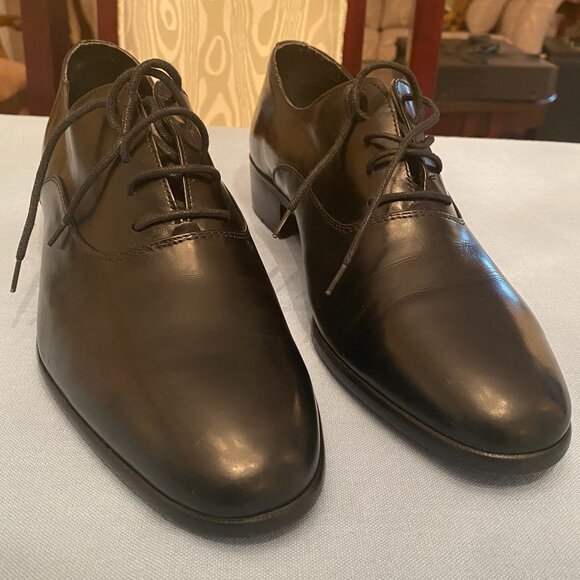 Pierre Cardin Black Leather Shoes #8003 M. size 9 - Picture 1 of 10